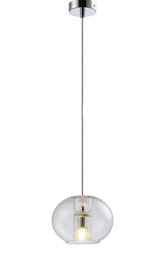Светильник подвесной BELEZA SP1 E CHROME Crystal Lux прозрачный 1 лампа, основание хром в стиле лофт шар фото 3